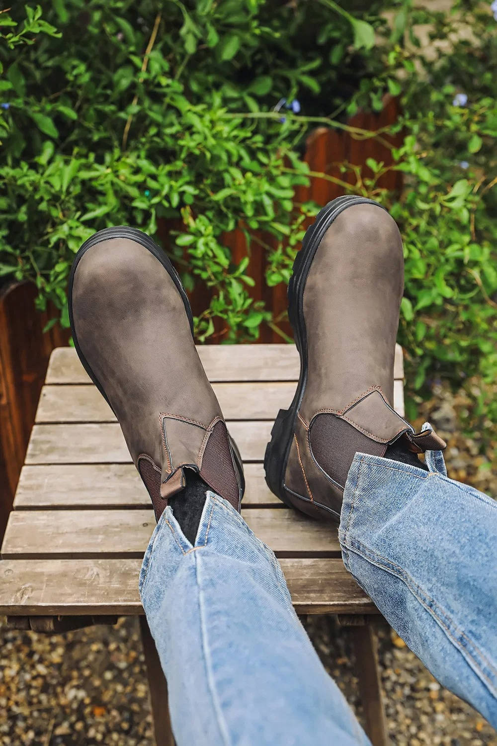Men's Slip-On Chelsea Boots | Ankle High with Rugged Sole