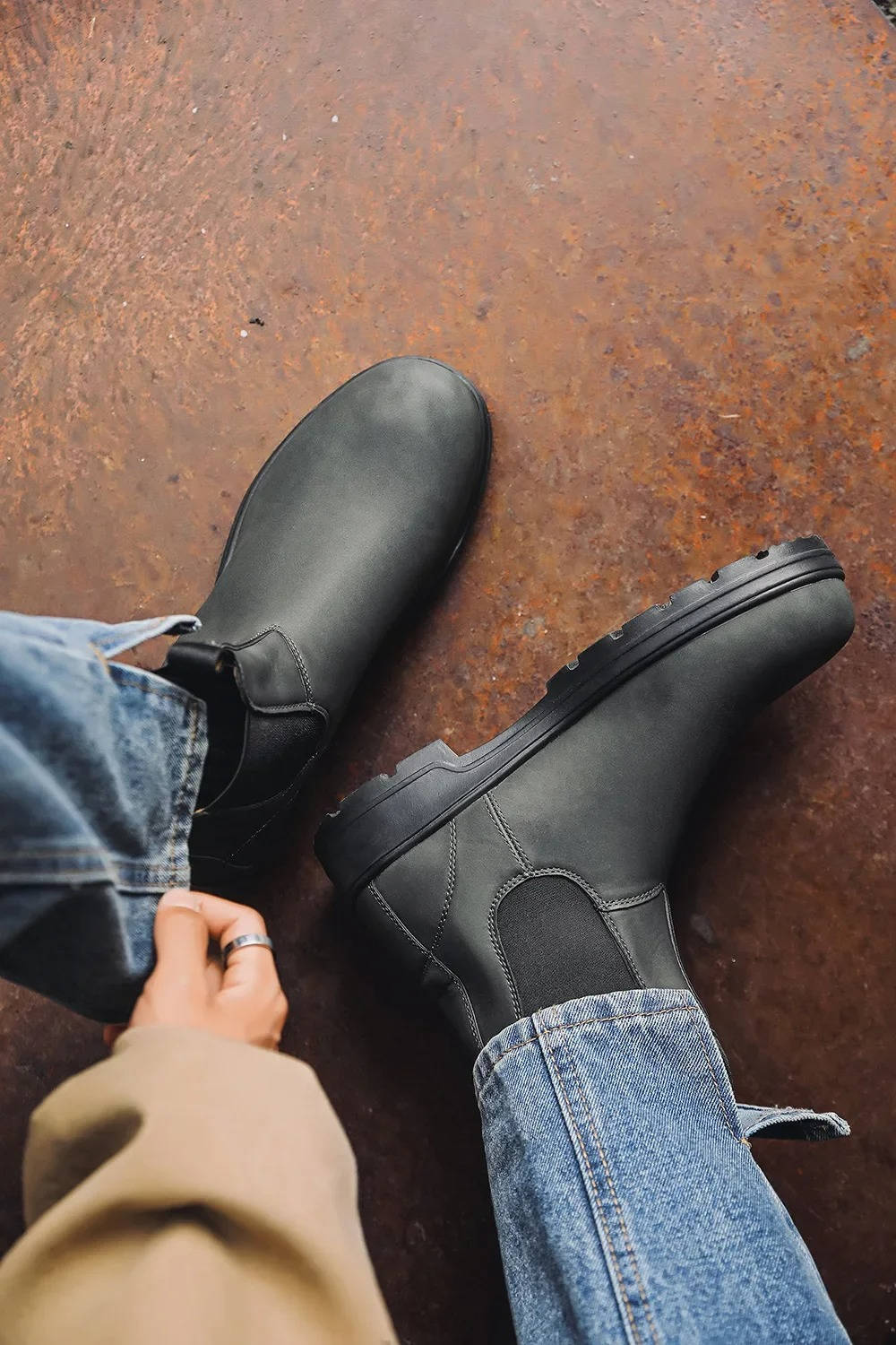 Men's Slip-On Chelsea Boots | Ankle High with Rugged Sole