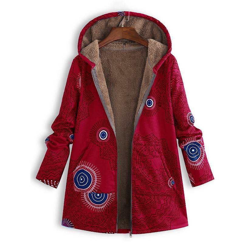 Bonnie | Hooded Floral Winter Plus Size Puffer Jacket