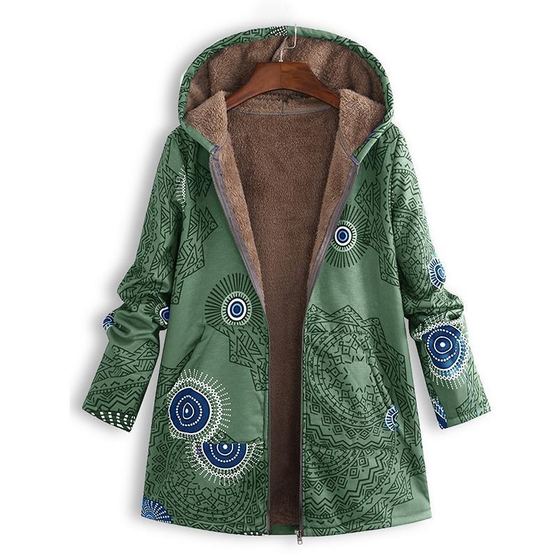 Bonnie | Hooded Floral Winter Plus Size Puffer Jacket