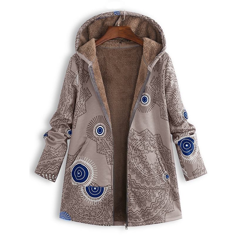 Bonnie | Hooded Floral Winter Plus Size Puffer Jacket