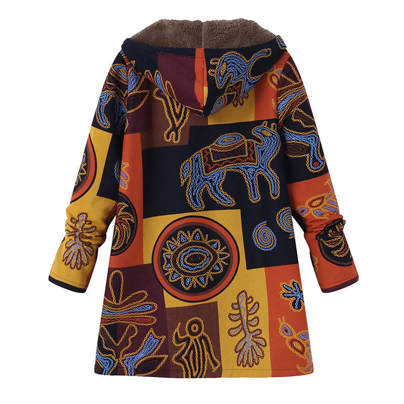 Bonnie | Hooded Floral Winter Plus Size Puffer Jacket