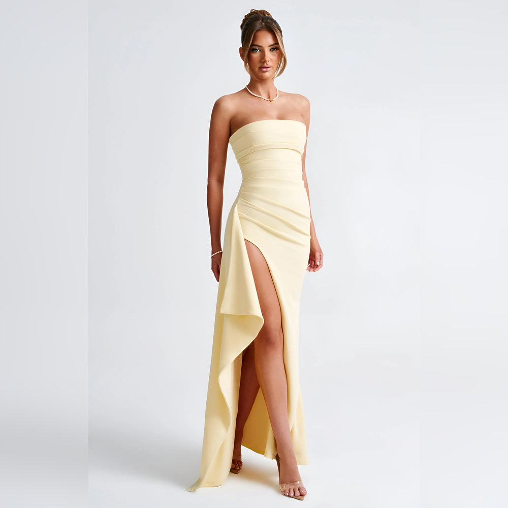 Elena – Maxi dress without straps with slit