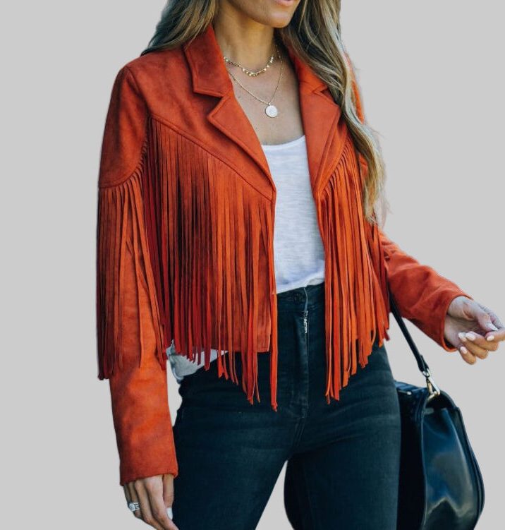 Drusilla | Cropped Suede Fringe Jacket for Women