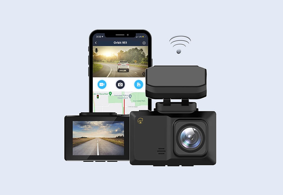 Dual Camera Car Dashboard with Lcd Screen and Wi-Fi