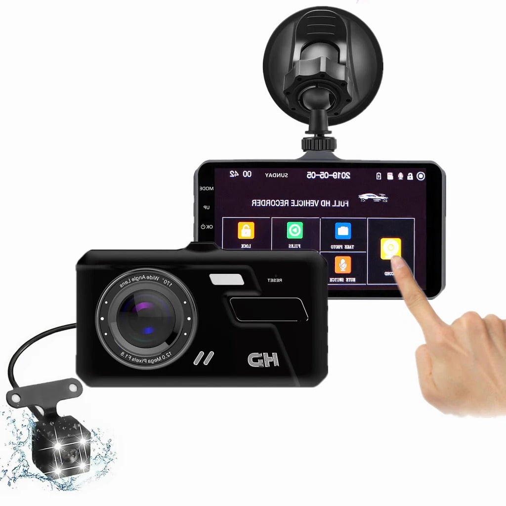 Dual Dash Cam 1080p Full HD Car Camera with Front and Rear View Lcd Screen and Waterproof