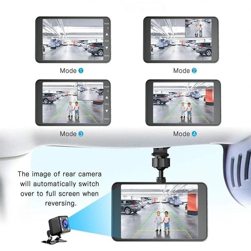 Dual Dash Cam 1080p Full HD Car Camera with Front and Rear View Lcd Screen and Waterproof