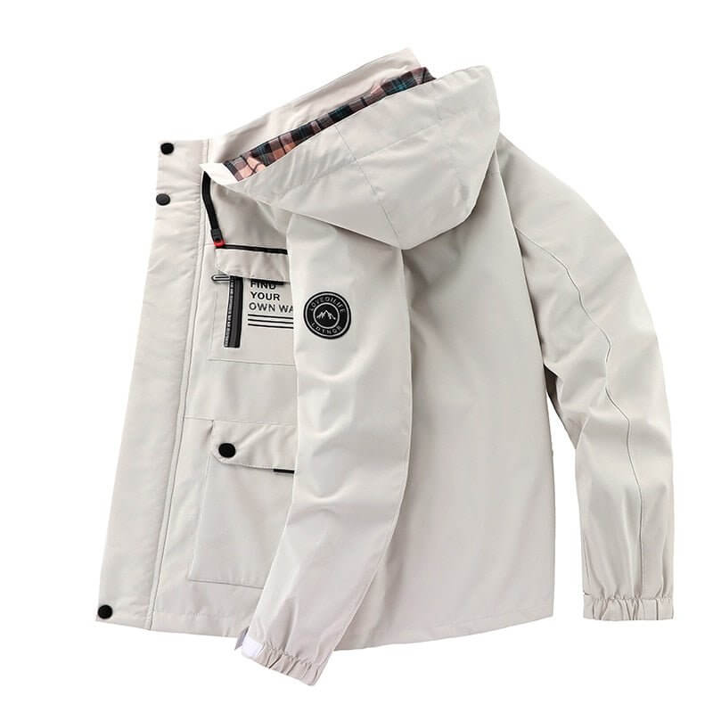 Men’s Hooded Utility Jacket with Flap Pockets