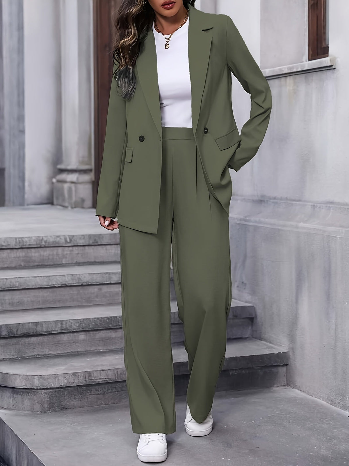 Women’s Relaxed Blazer & Wide-Leg Trouser Set