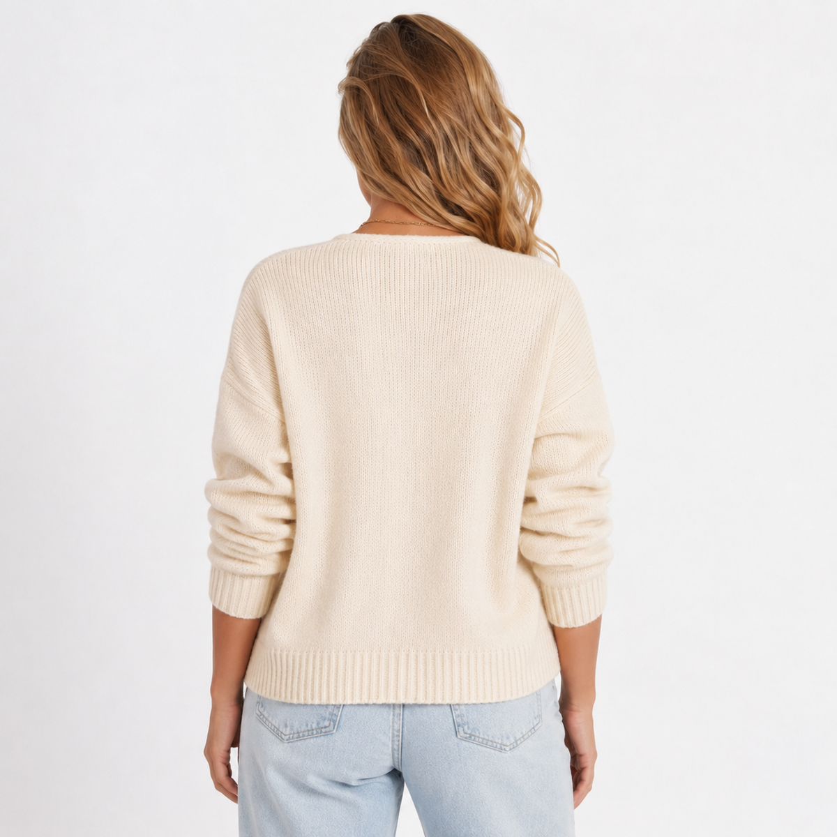 Women’s Soft Knit Tie-Front Cardigan with Three Bow Fastenings – Relaxed Long Sleeve Layer for Spring and Autumn