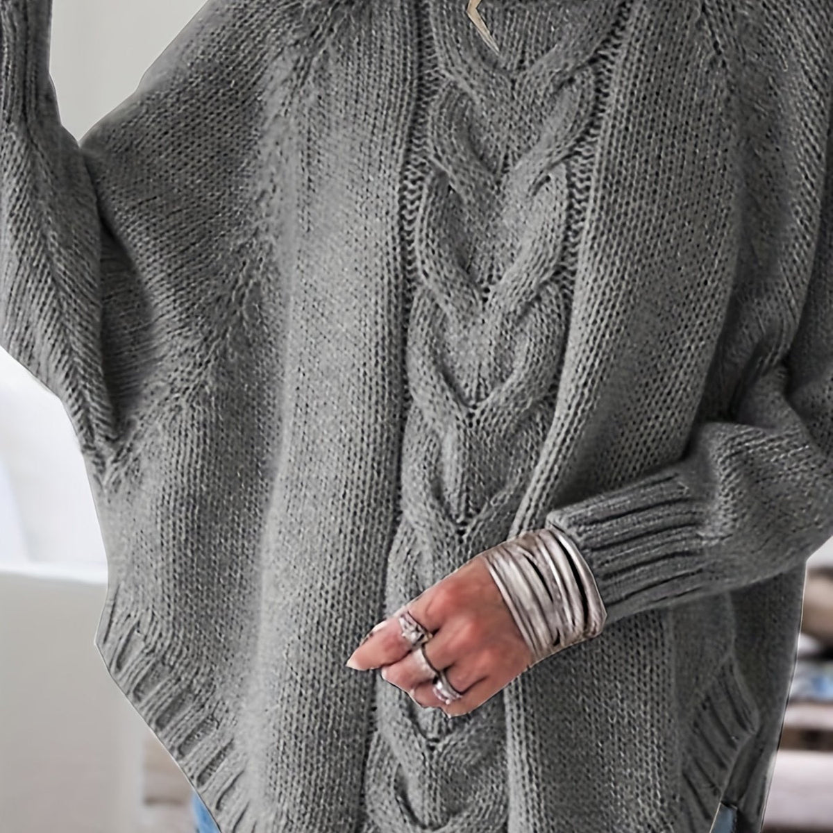 Gwendolyn | Cable Knit High Neck Winter Turtleneck Sweater