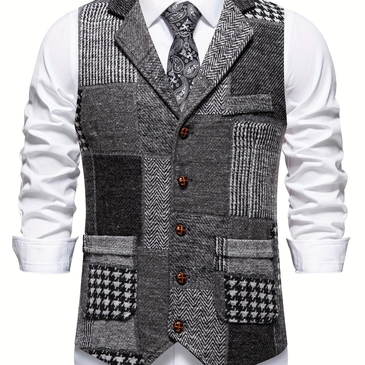 Men’s Formal Patchwork Vest