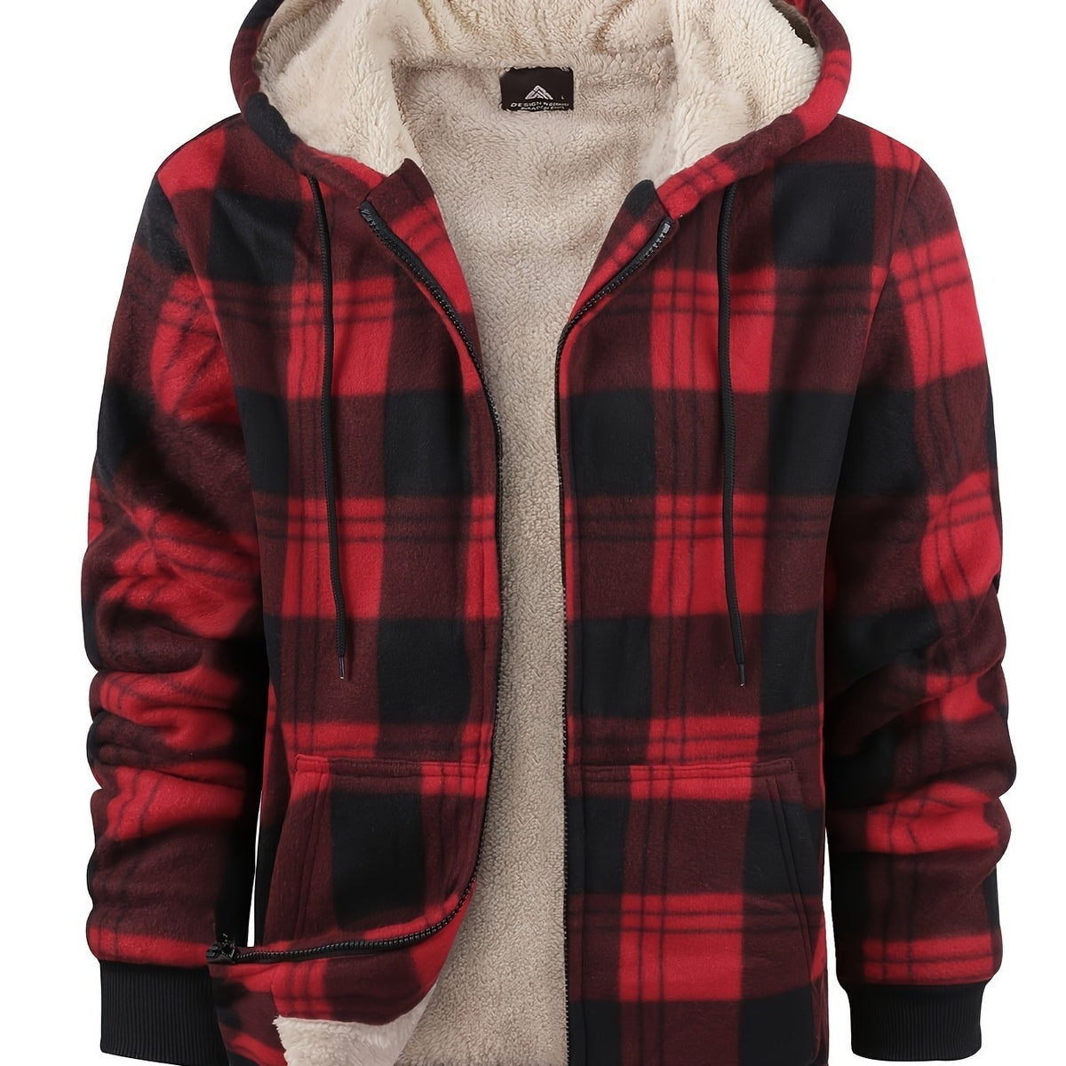 Women's Hooded Zip-Up Jacket | Lightweight Plaid Overshirt