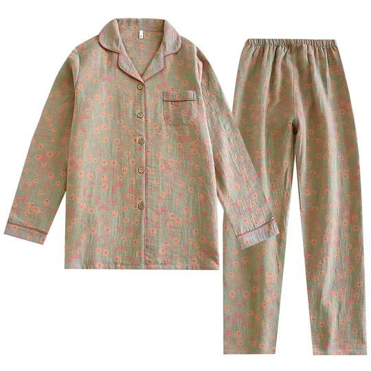 Women's Printed Pyjama Set | Button-Front Lounge Co-Ord