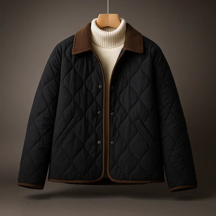 Edith - Women's Quilted Jacket with Contrast Lapel