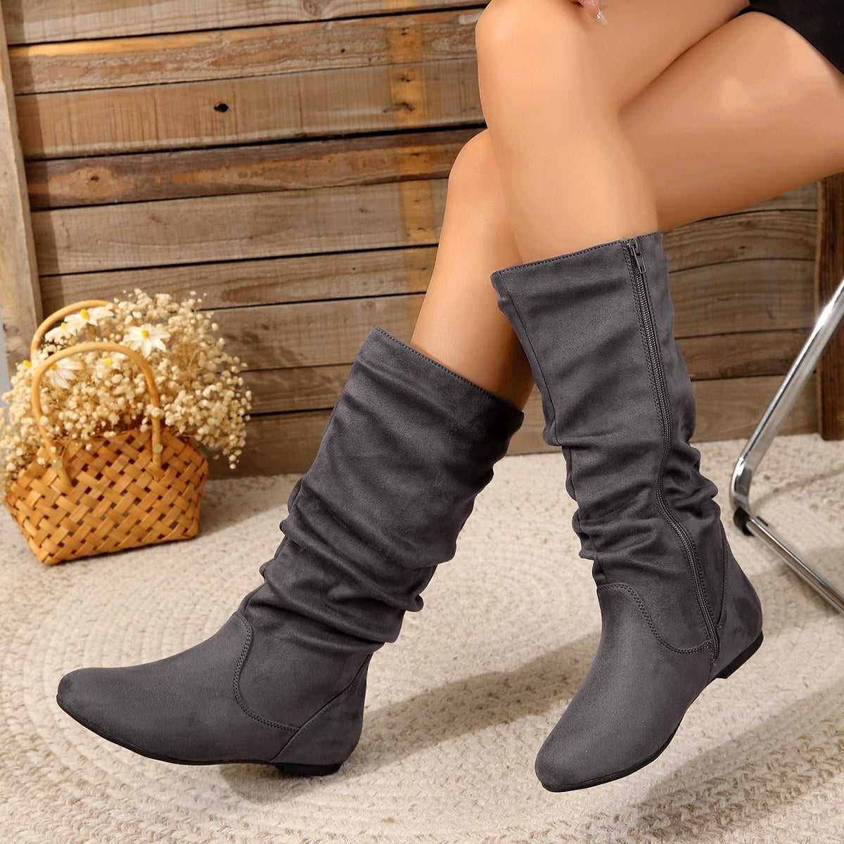 Editha - Women's Slouchy Knee-High Boots