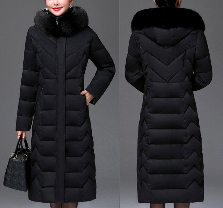 Eleanor - Women's Long Faux Fur-Collar Padded Coat