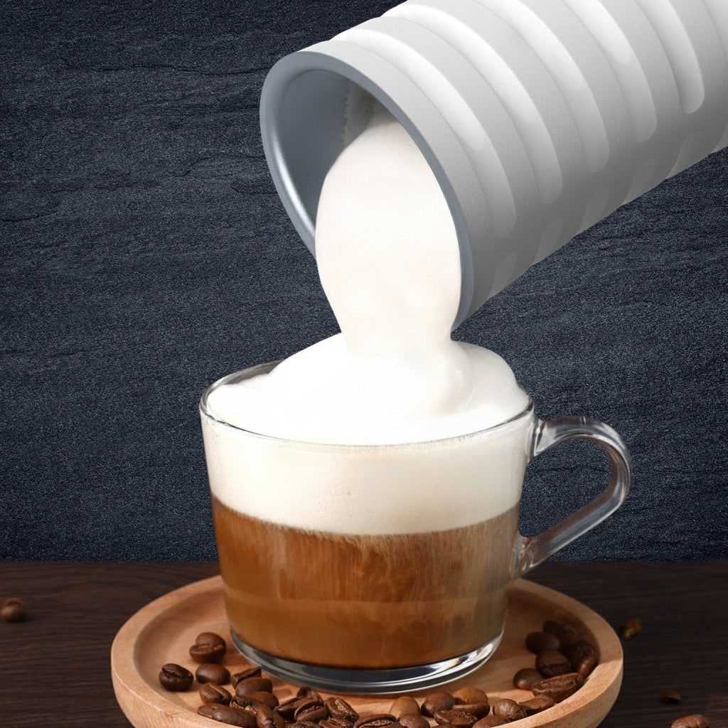 Electric Automatic Milk Frother with Steamer and Clear Lid for Cappuccino Latte