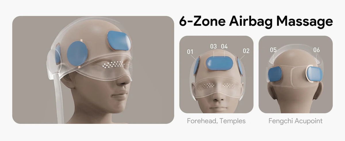 Electric Head and Scalp Massager Eye Compress and Air Pressure Heated Therapy And Stone Massage