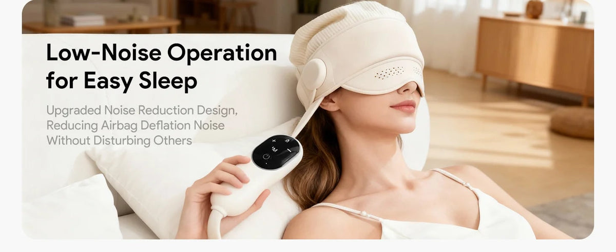 Electric Head and Scalp Massager Eye Compress and Air Pressure Heated Therapy And Stone Massage