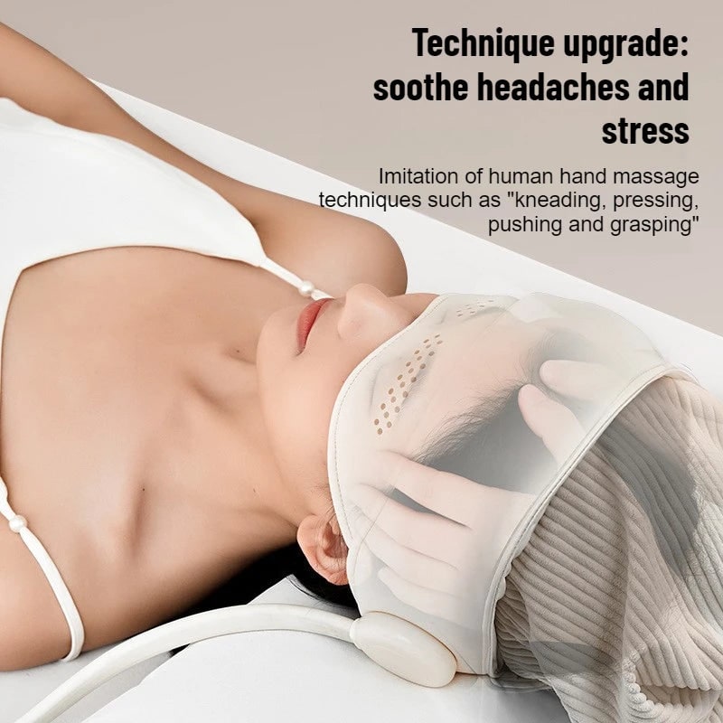 Electric Head and Scalp Massager Eye Compress and Air Pressure Heated Therapy And Stone Massage