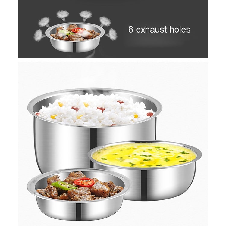 Electric Heating Lunch Box with Stainless Steel Bowls and Detachable Power Cord Heated