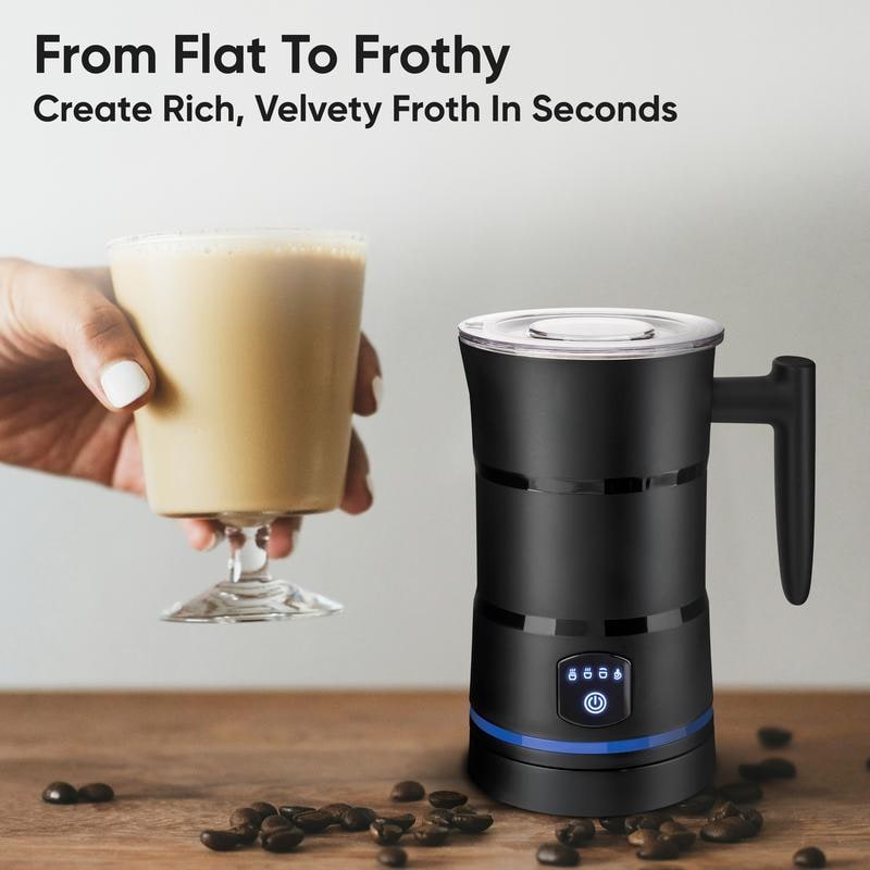 Electric Milk Frother and Steamer with Four Frothing Modes and Automatic Heating