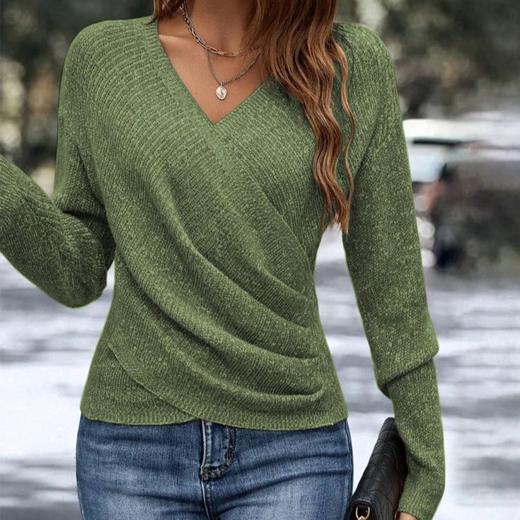 Women's Elegant Blouse | V-Neck Office Pullover
