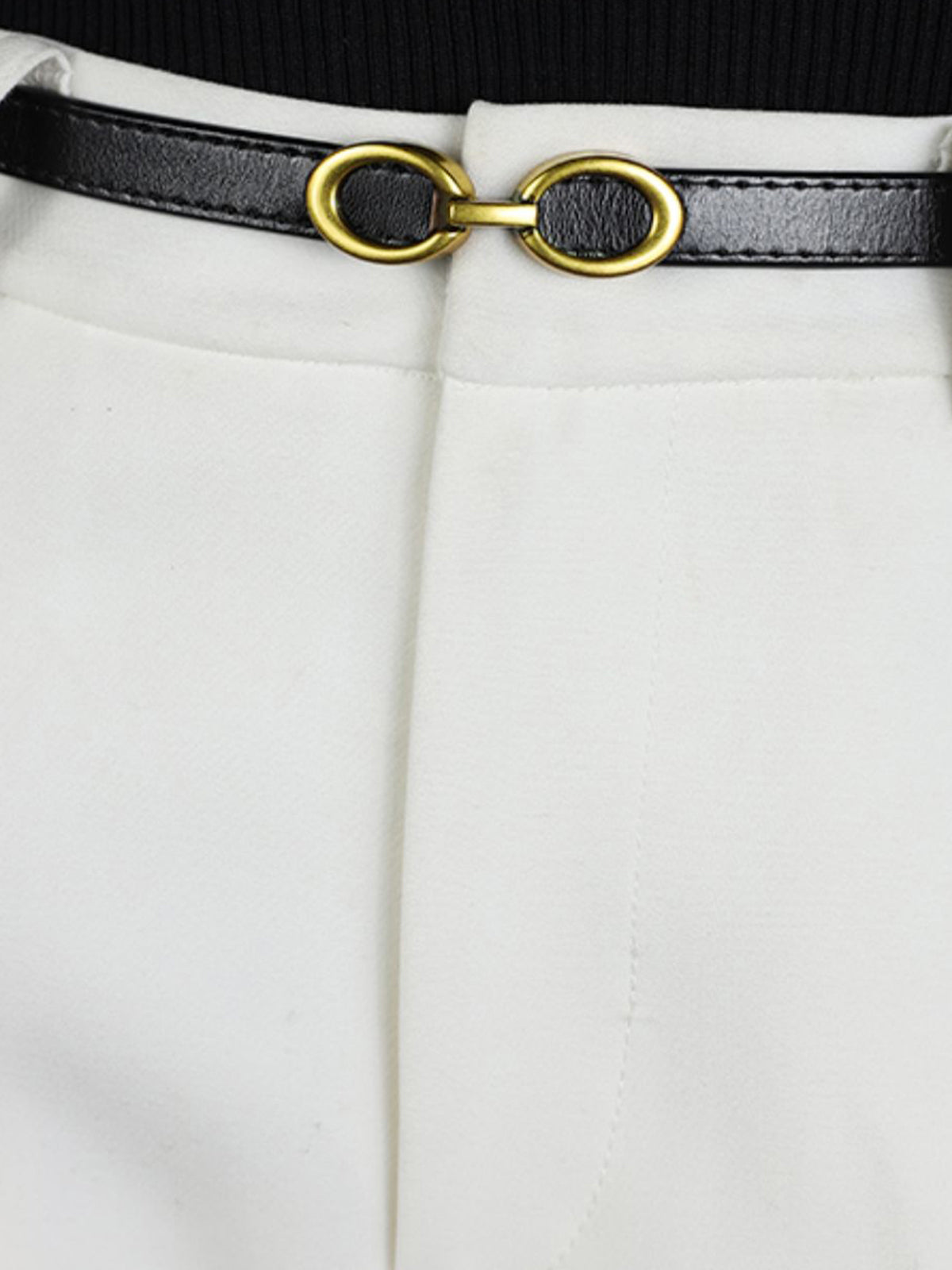Women's Narrow Belt with Double Ring Buckle