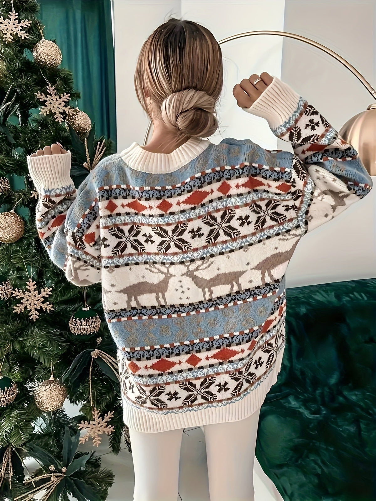 Women's Fair Isle Jumper with Snowflake Pattern
