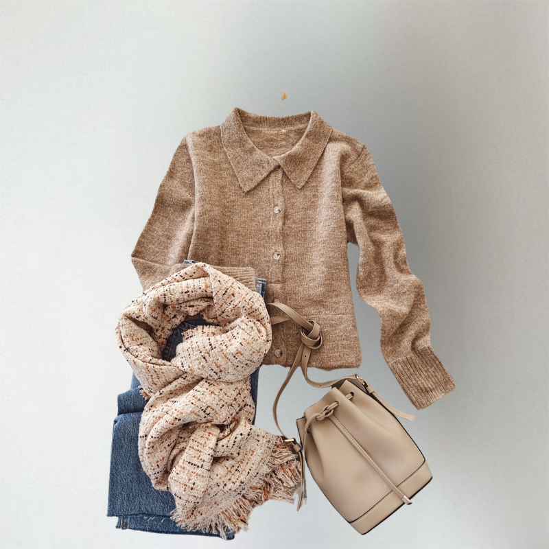 Iona Pointed Collar Cardigan