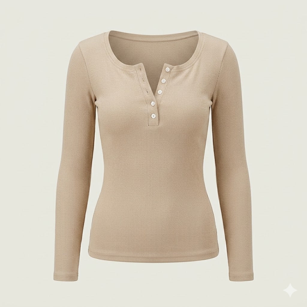 Wren-Anne Ribbed Henley Top
