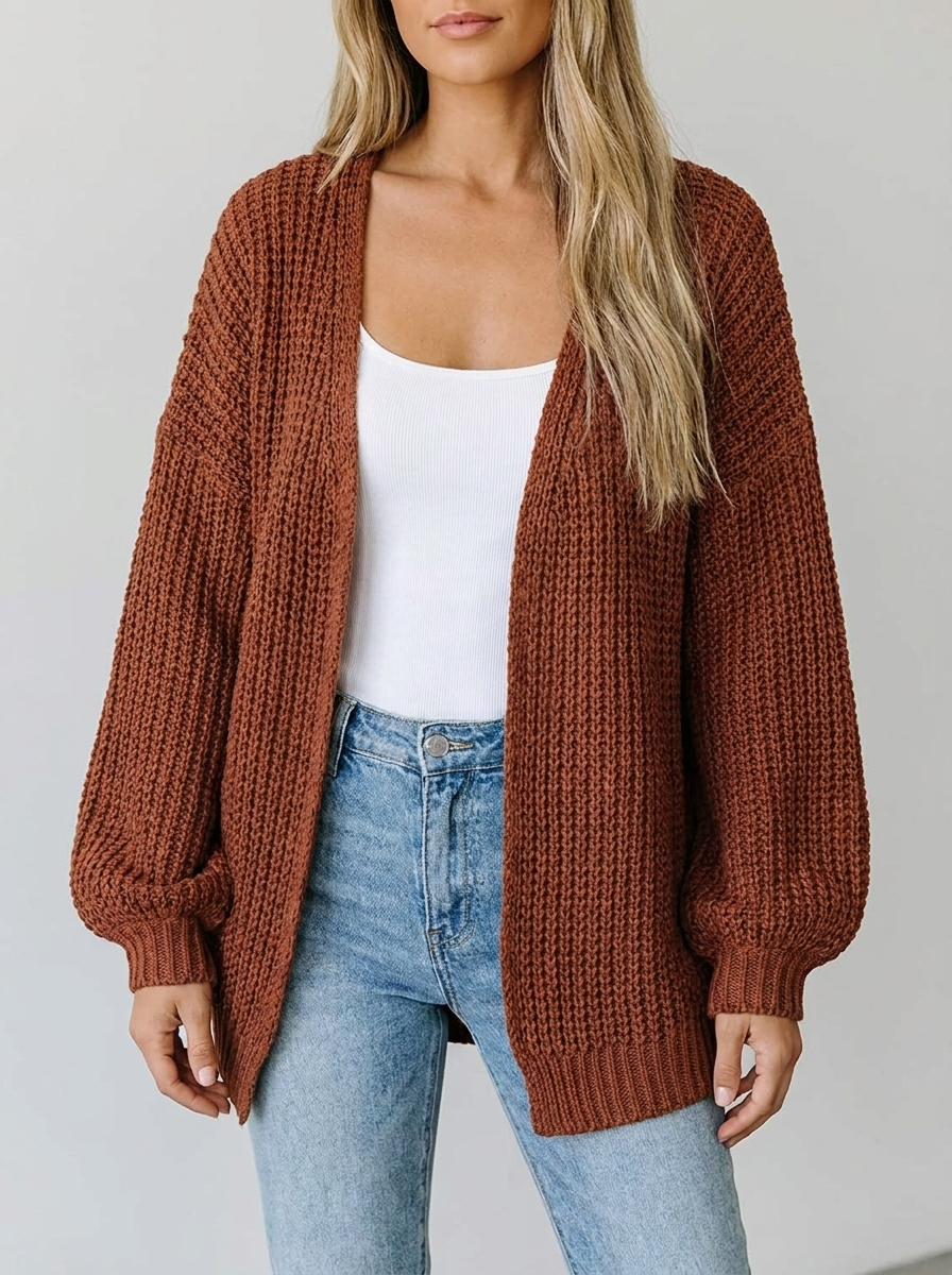 Marlo-Jane Chunky Open-Front Cardigan