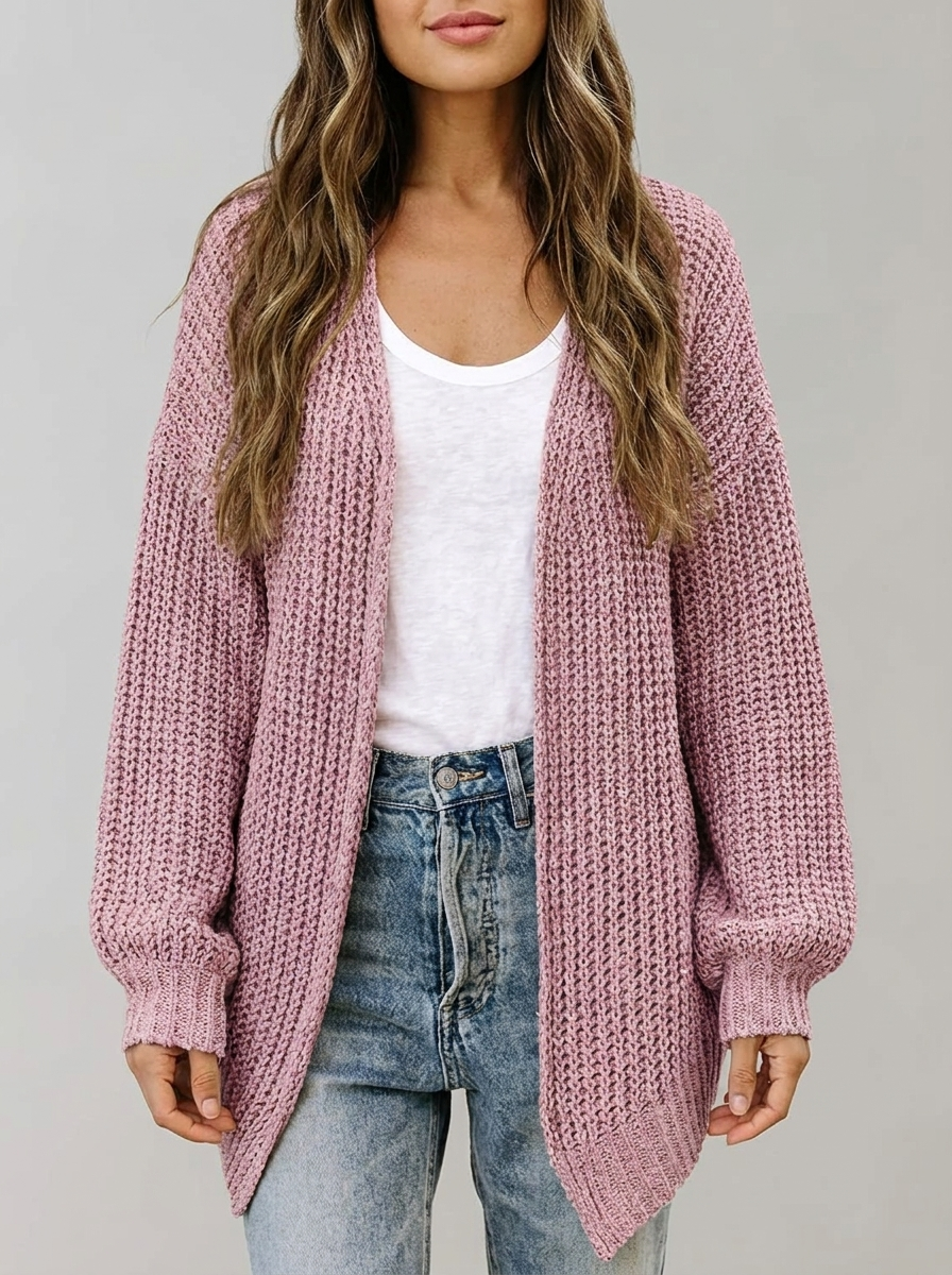 Marlo-Jane Chunky Open-Front Cardigan