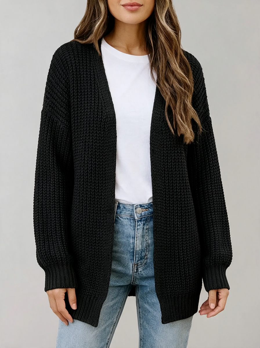 Marlo-Jane Chunky Open-Front Cardigan