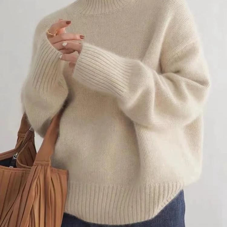Caprice-Sage Oversized Roll Neck Sweater