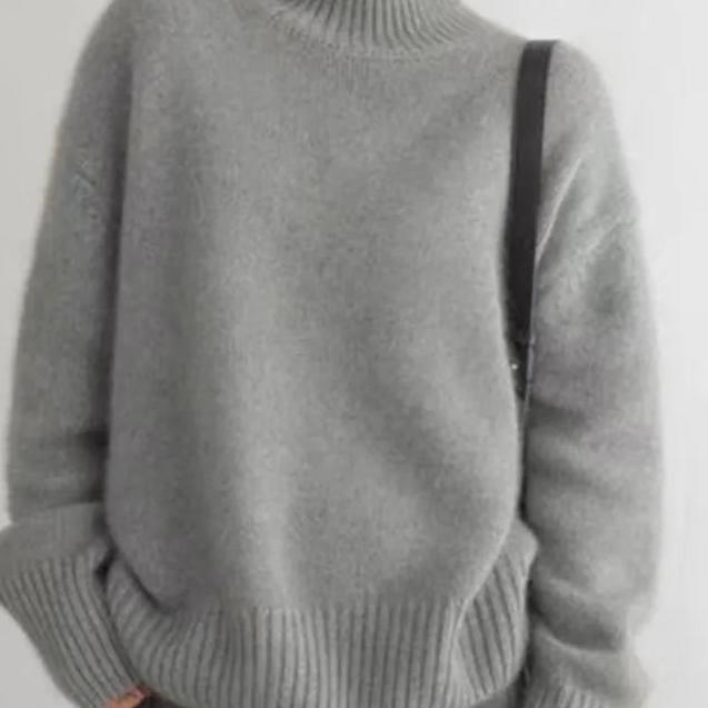 Caprice-Sage Oversized Roll Neck Sweater