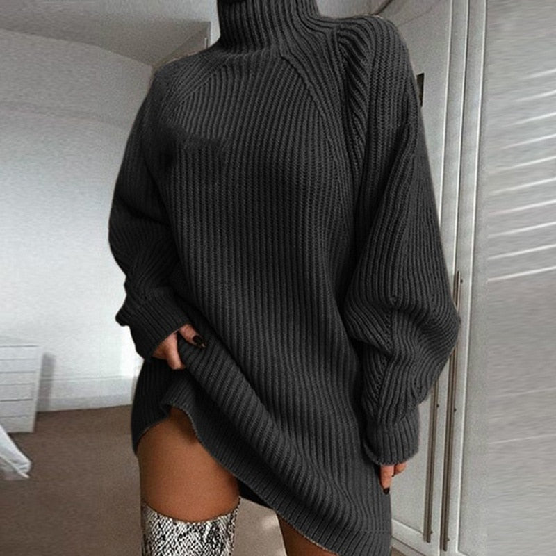 Sybil-Mae Ribbed Turtleneck Sweater Dress