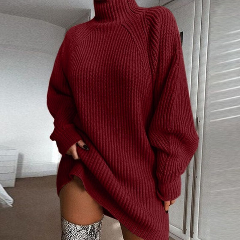 Sybil-Mae Ribbed Turtleneck Sweater Dress