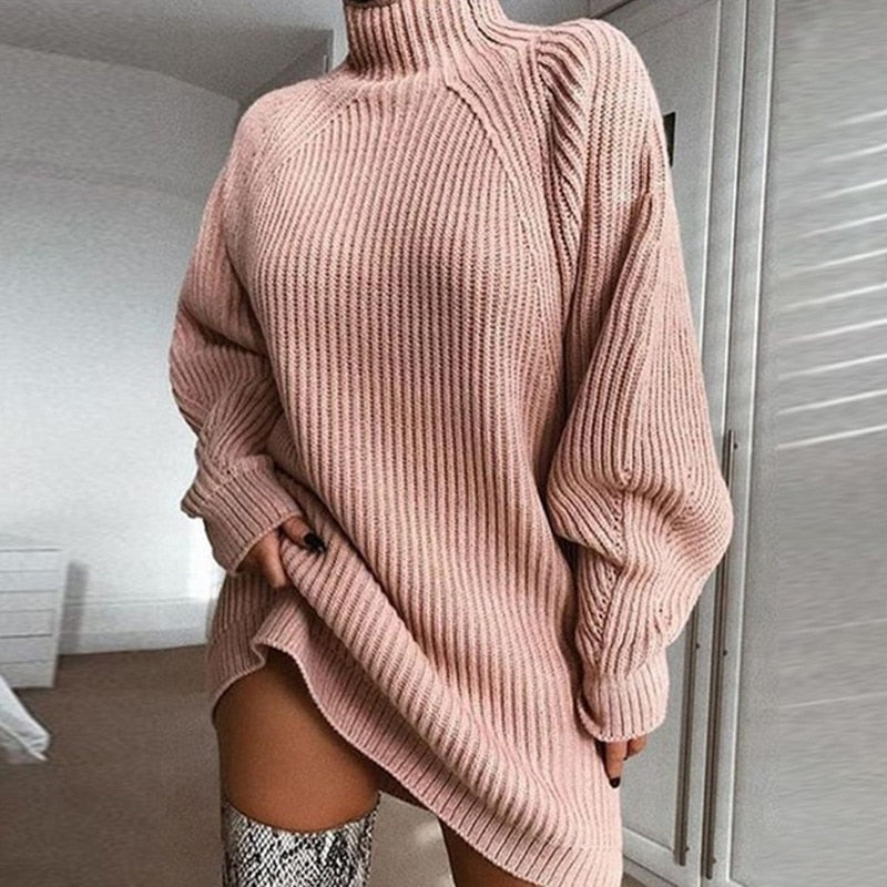 Sybil-Mae Ribbed Turtleneck Sweater Dress