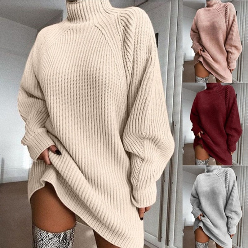 Sybil-Mae Ribbed Turtleneck Sweater Dress