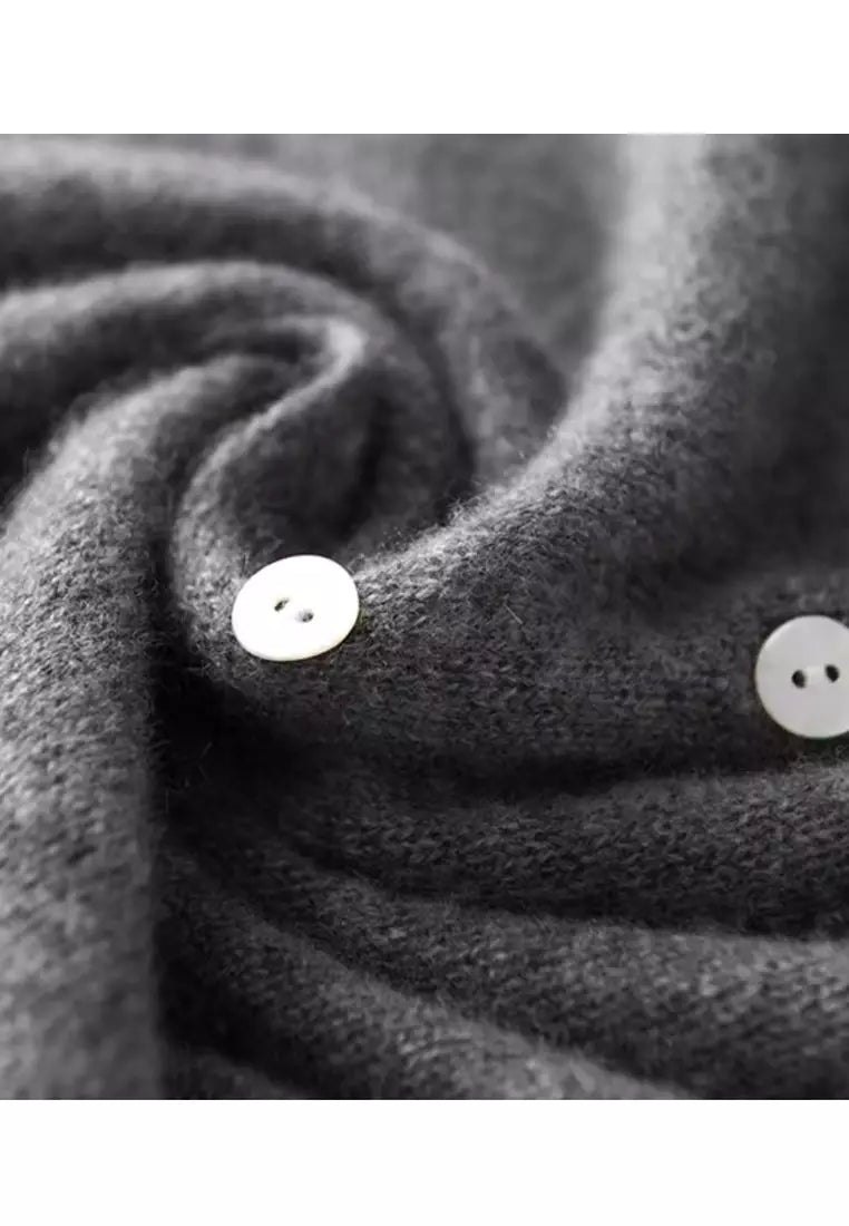 Honor-Eve Asymmetric Button Cardigan