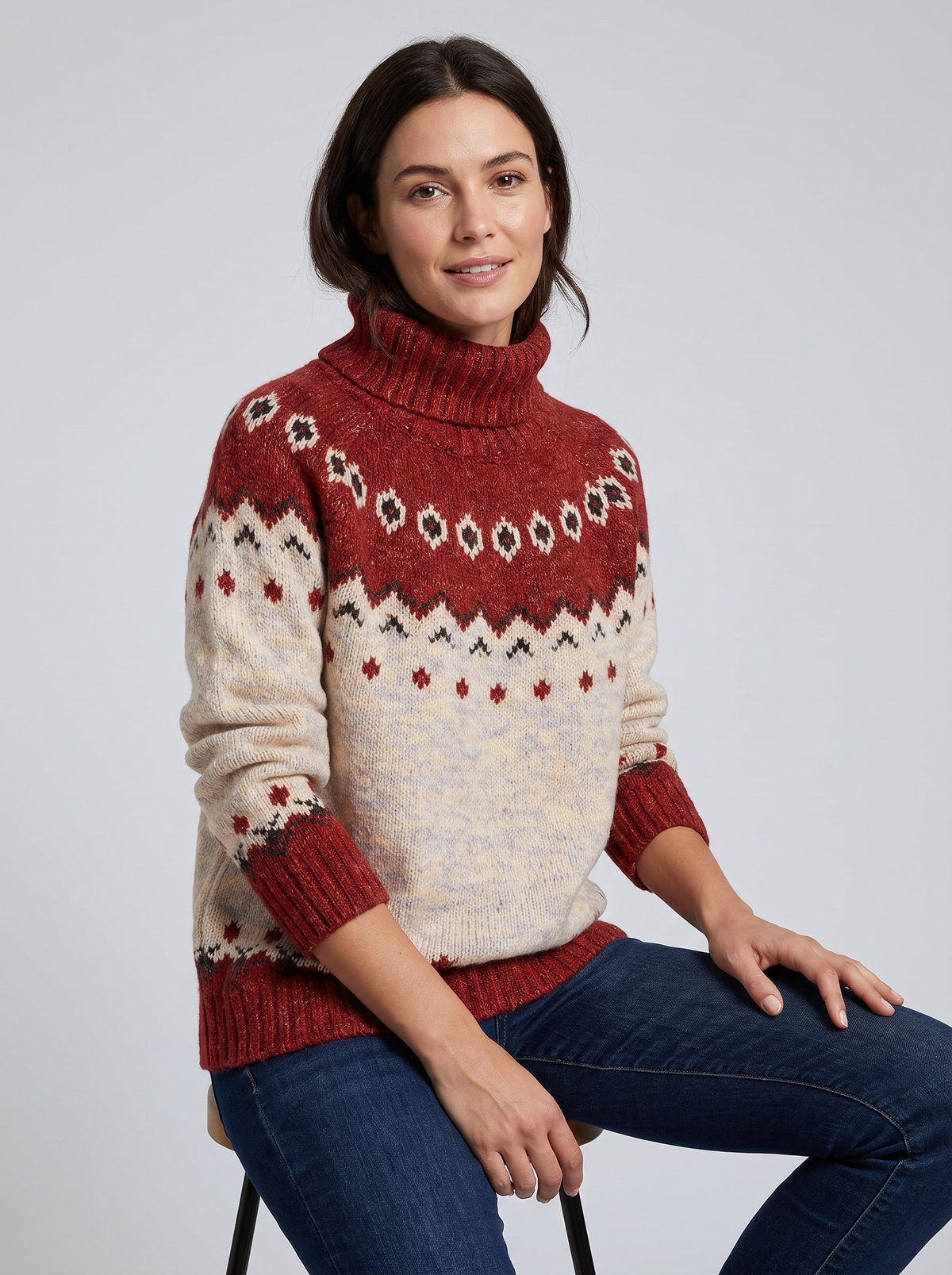 Senna Fair Isle Turtleneck Sweater
