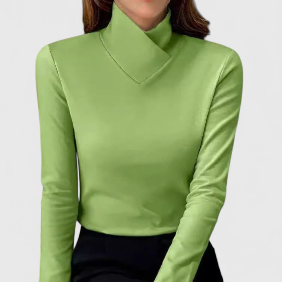 Liesel Mock Neck Fitted Top