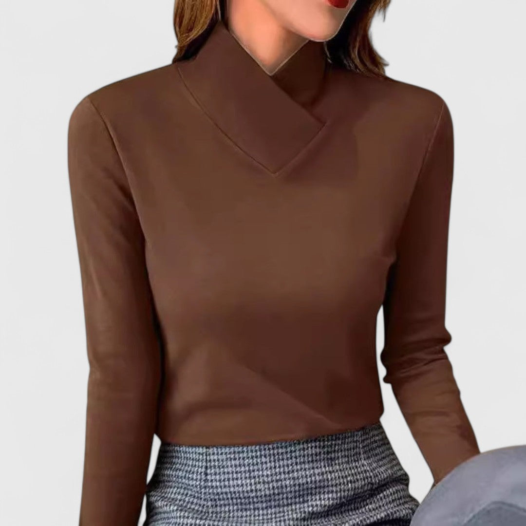 Liesel Mock Neck Fitted Top
