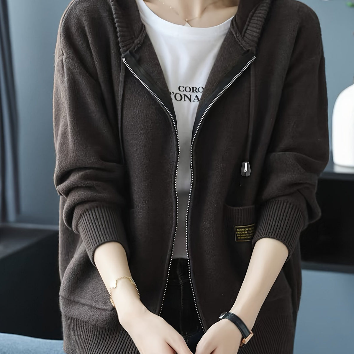 Liesel-Anne Zip-Up Drawstring Hoodie
