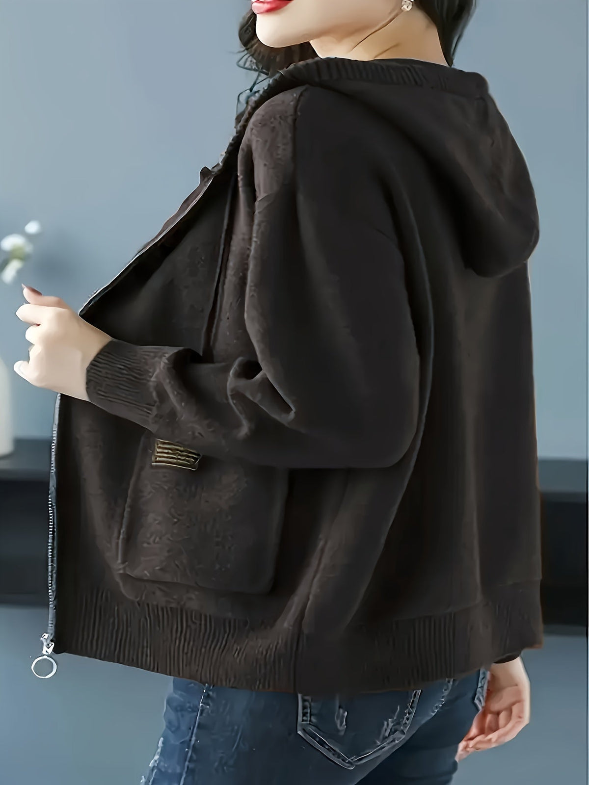 Liesel-Anne Zip-Up Drawstring Hoodie