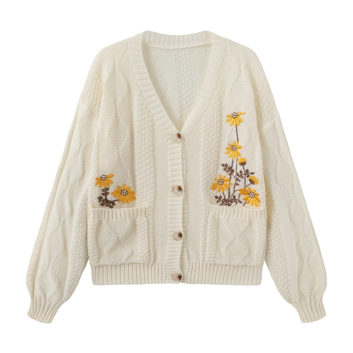 Edie-Grace Floral Embroidered Cardigan