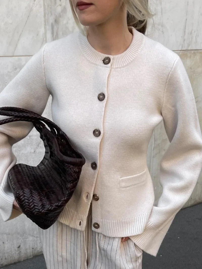 Honor-Mae Fitted Crewneck Cardigan