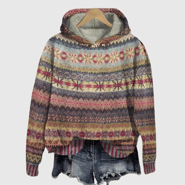 Raina-Mae Fair Isle Hooded Sweater